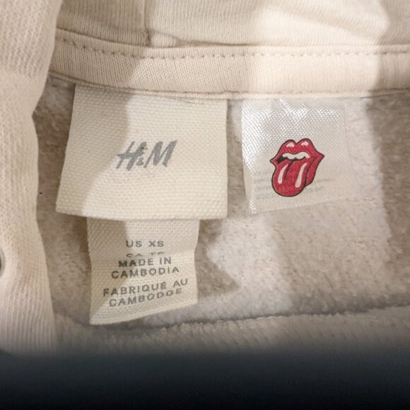 Rolling Stones 89 Tour Women's Hoodie Size Extra Small, Ivory Color - Picture 3 of 3